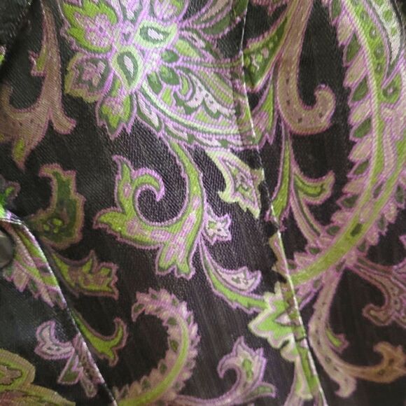 Chico's Purple Green Paisley Blazer, Size 2 (M, 12) - Picture 5 of 8